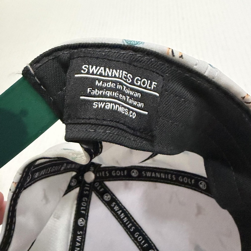 Swannies Golf Hat Cap Snapback Mens One Size Gray Allover Golf Print Est 2015 - Picture 5 of 7